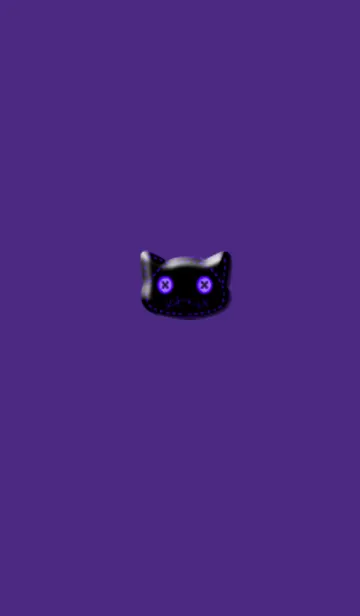 [LINE着せ替え] シンプルボタン猫パープルの画像1