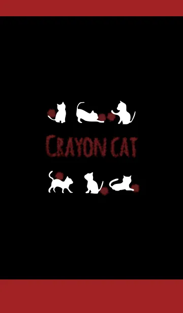 [LINE着せ替え] ブラック＆ボルドー / クレヨンキャットの画像1