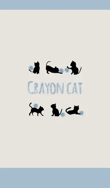 [LINE着せ替え] ベージュ＆ブルー / クレヨンキャットの画像1