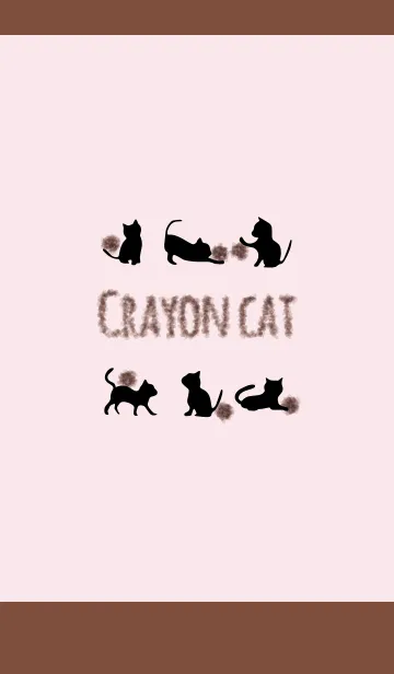 [LINE着せ替え] ピンク＆ブラウン / クレヨンキャットの画像1