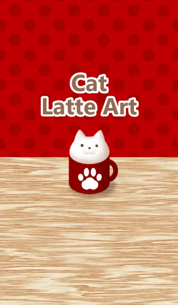 Cat Latte Art[Red]の着せ替えメイン画像