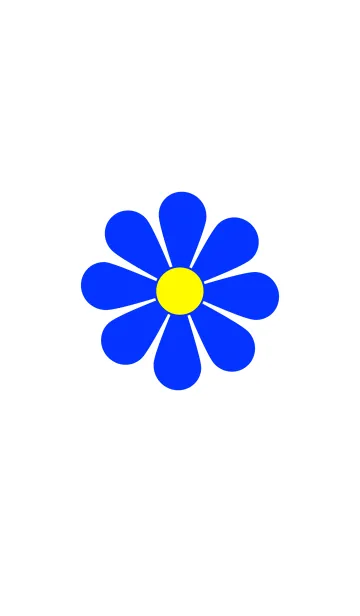 [LINE着せ替え] シンプル 青い花 / ブルー フラワーの画像1