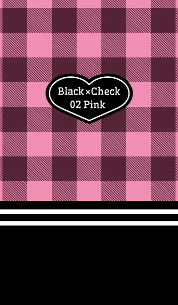 [LINE着せ替え] Black × Check 02 Pinkの画像1