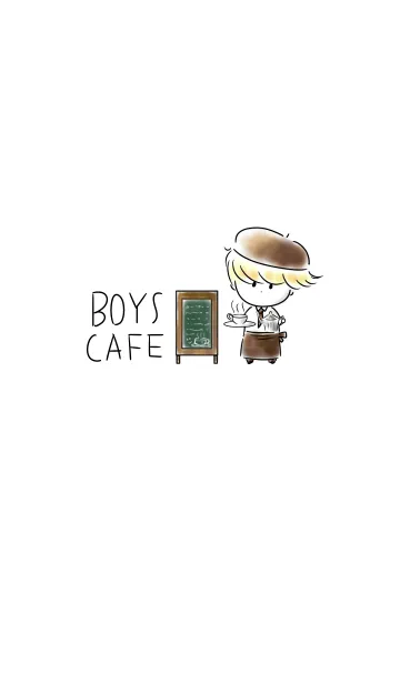 [LINE着せ替え] シンプル 男の子 カフェの画像1