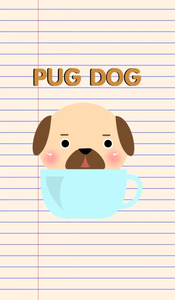 [LINE着せ替え] Simple Cute Pug Dog Theme(jp)の画像1