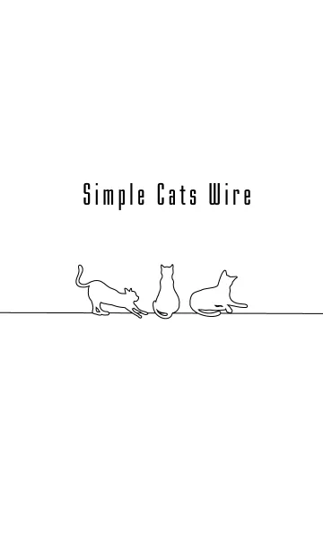[LINE着せ替え] シンプルな猫 ワイヤーの着せ替えの画像1