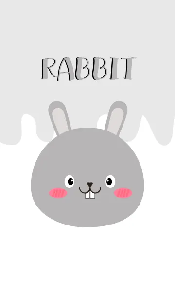 [LINE着せ替え] Simple Pretty Gray Rabbit Theme (jp)の画像1