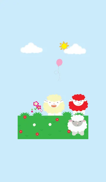 Cute sheep theme vr.1 (JP)の着せ替えメイン画像