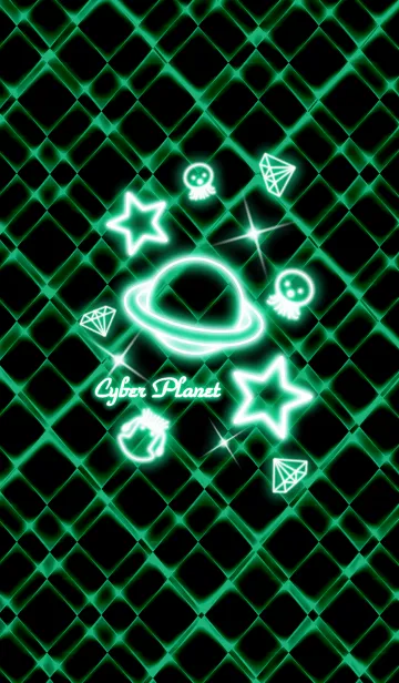 [LINE着せ替え] Cyber Planet -Neon green-の画像1