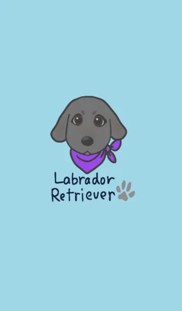 [LINE着せ替え] ラブラドールレトリバー黒イラストきせかえの画像1