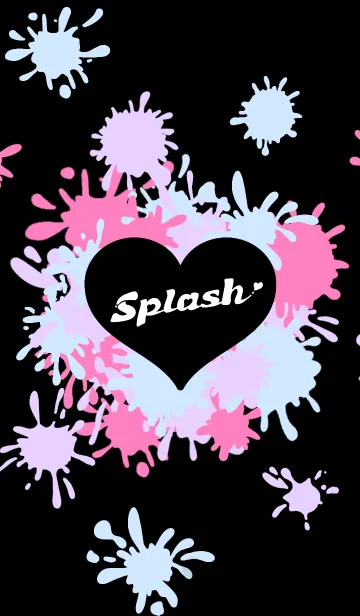 [LINE着せ替え] ♡Splash♥ブラックバージョン Ver.2の画像1