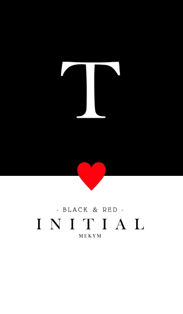 [LINE着せ替え] INITIAL T -BLACK＆RED-の画像1