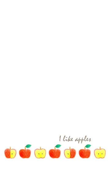 [LINE着せ替え] 色鉛筆＊レトロかわいい＊シンプルりんごの画像1