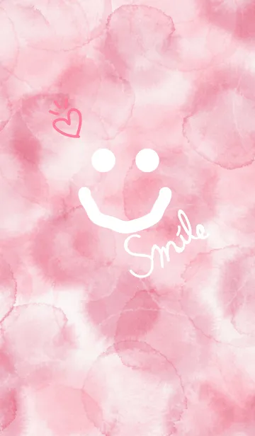 [LINE着せ替え] スマイル2-水彩ピンク-の画像1