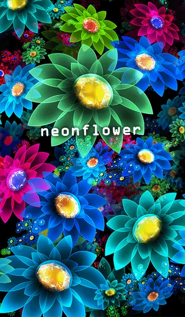 [LINE着せ替え] colorful neonflowerの画像1