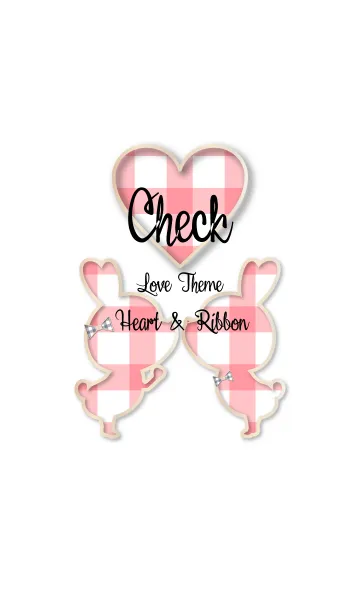 [LINE着せ替え] Check Love Theme (Heart ＆ Ribbon) -PINK-の画像1