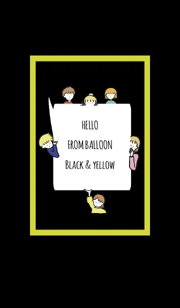 [LINE着せ替え] ブラック＆イエロー/ hello from balloonの画像1