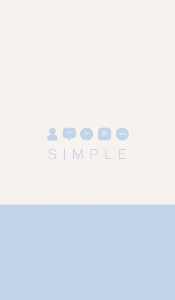 [LINE着せ替え] シンプル(ベージュ ブルー)V.7の画像1