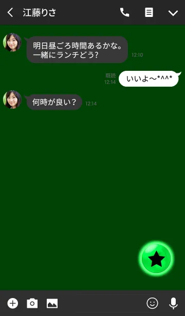 [LINE着せ替え] ライトシンプルグリーンスター2の画像3