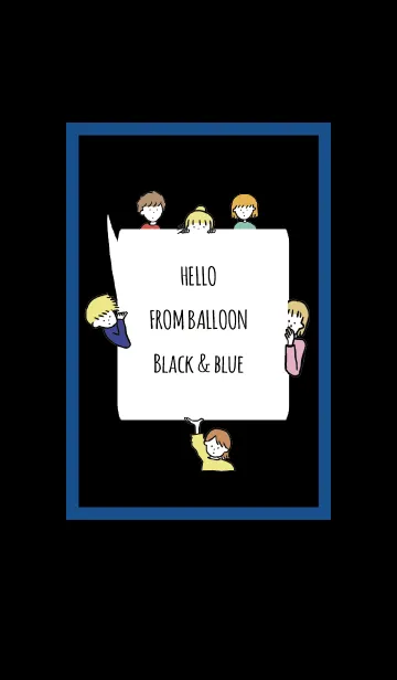 [LINE着せ替え] ブラック＆ブルー/ hello from balloonの画像1