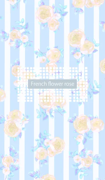 [LINE着せ替え] French flower rose -ice blue-の画像1