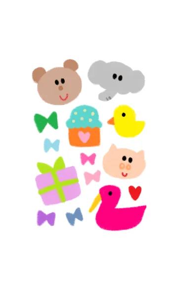 [LINE着せ替え] くまこ クレヨンの画像1