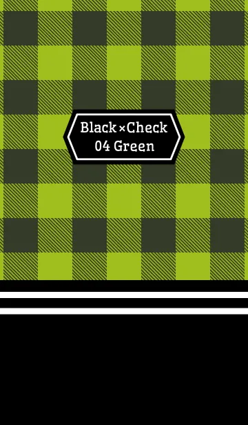 [LINE着せ替え] Black × Check 04 Greenの画像1