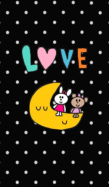 [LINE着せ替え] ドット x くまこ 月の画像1