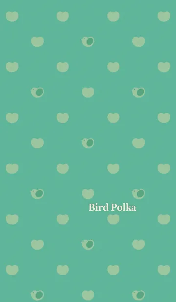 [LINE着せ替え] Bird Polka[Blue Green]の画像1