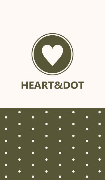 [LINE着せ替え] HEART＆DOT -OLIVE-の画像1