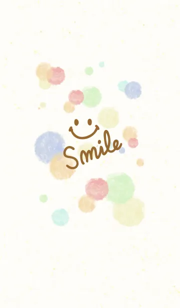 [LINE着せ替え] すまいる-水彩水玉-の画像1