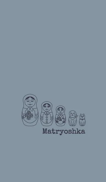 [LINE着せ替え] マトリョーシカ01 + アクアブルーの画像1