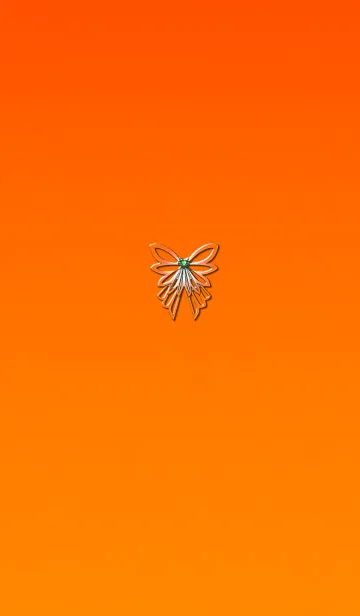 [LINE着せ替え] シンプル蝶々リボンオレンジの画像1