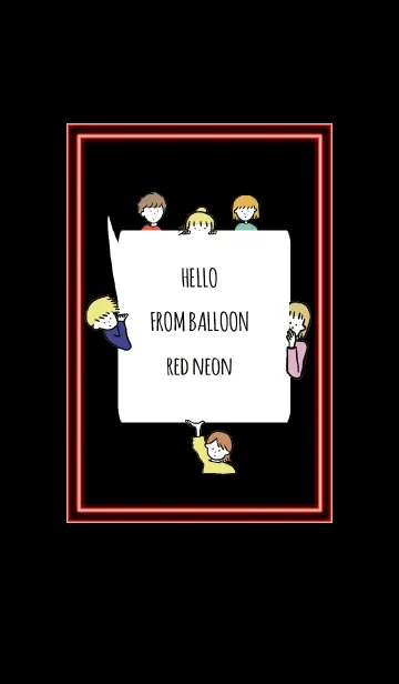 [LINE着せ替え] ネオン レッド/ hello from balloonの画像1
