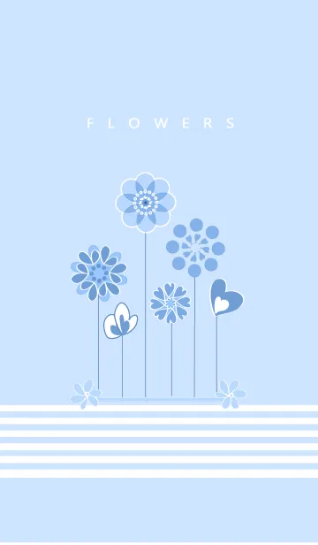 [LINE着せ替え] artwork_Iceblue Flowersの画像1